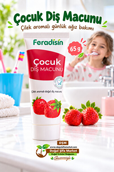 Feradisin Doğal Çocuk Florürsüz Beyazlatıcı Ve Koruyucu Diş Macunu 65 gr - Gi...