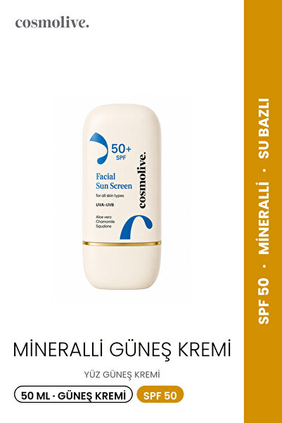 Cosmolive Güneş Kremi | %100 Doğal | Mineralli | Yüz | Spf 50 | Yağlı - Kuru ...