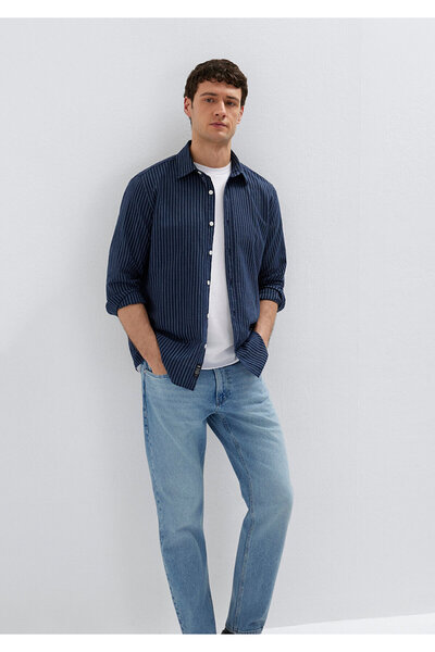 Mavi Striped Navy Blue Shirt Regular Fit / Normal Cut 0212004-91566