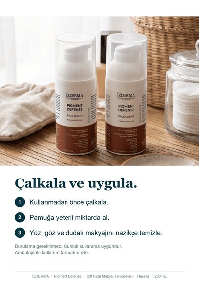 izderma Pigment Defense Dual Phase Makeup Remover for Sensitive Skin No Rinse Vegan 200 ml