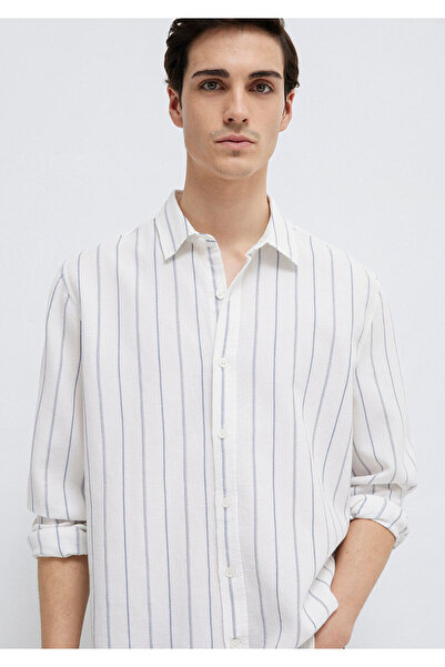 Mavi Men's Striped White Shirt