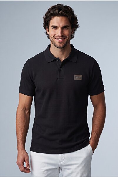 Jack & Jones Jack Jones Men's Polo Neck T-Shirt Black 12294713