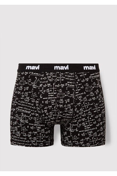Mavi Baskılı Siyah Boxer 0910049-85857