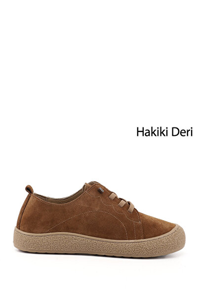 GÖNDERİ(R) Kadın Taba Süet Bağcıklı Hakiki Deri Sneaker