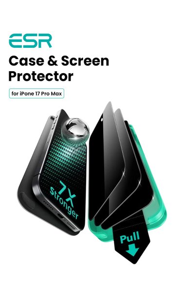 ESR Privacy Tempered Glass Screen Protector with Frame for iPhone 17 Pro Max, 3 Pack