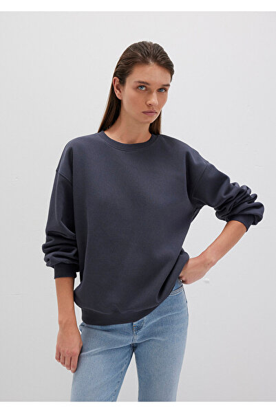 Mavi Crew Neck Navy Blue Basic Sweatshirt 1610198-70726