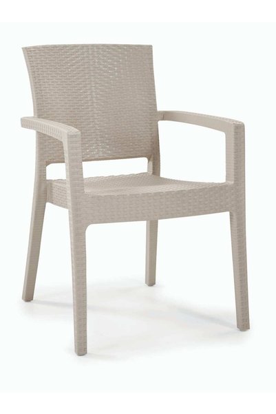 SAZLIK Zeugma Rattan Desenli Kollu Koltuk Cappuccino