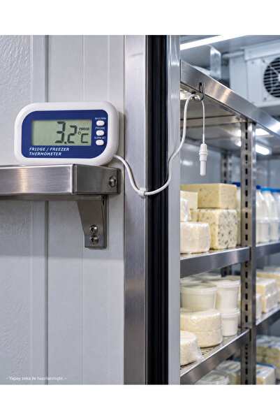 Electronic Temperature Instruments (ETI) Çift Sensörlü ve Programlanabilir Buzdolabı ve Dondurucu Termometresi (−24.9 ile 69.9°C)