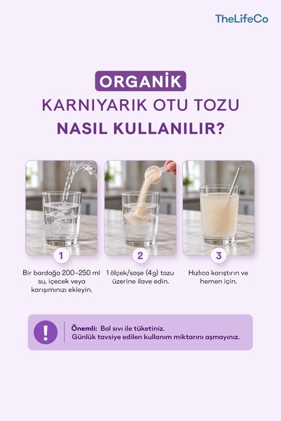 TheLifeCo Organik Psyllium Karnıyarık Otu Tozu 180 G