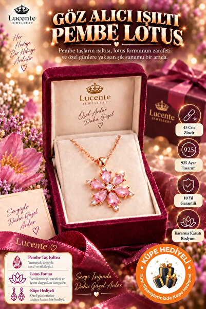Lucente Jewellery 925 Ayar Aşk Şans Bolluk Bereket ve Zarafetin Simgesi Rose ...