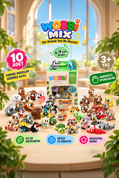 WOBBI MIX Eğitici Oyuncak seti | 6-9cm boyutlarında 10'lu Oyuncak kutusu | Ha...