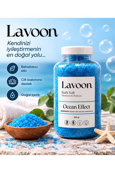 Lavoon Okyanus 500gr. Manikür Pedikür Tuzu / Banyo Tuzu / Epsom Tuzu / Ingili...