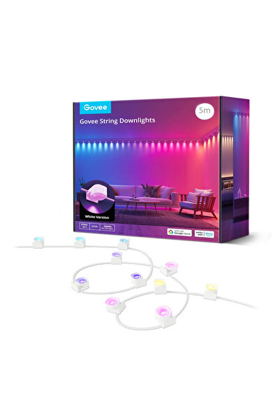 Govee Bandă LED cu spoturi RGBIC, tip downlight-uri pe bandă, H608A, 5m, Wi-F...