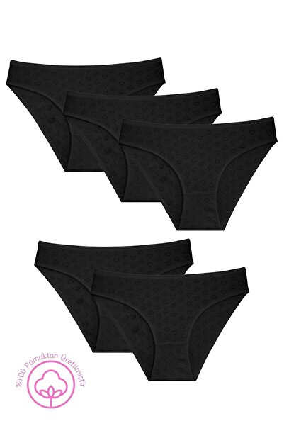 Newlilla 1501 Kalpli %100 Pamuklu 5'li Kadın Bikini Külot Paketi 1501-v2