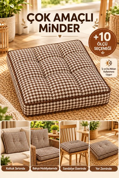 Minderra Çok Amaçlı Minder - Rattan Minderi, Balkon Bahçe Takımı Minderi, Yer...