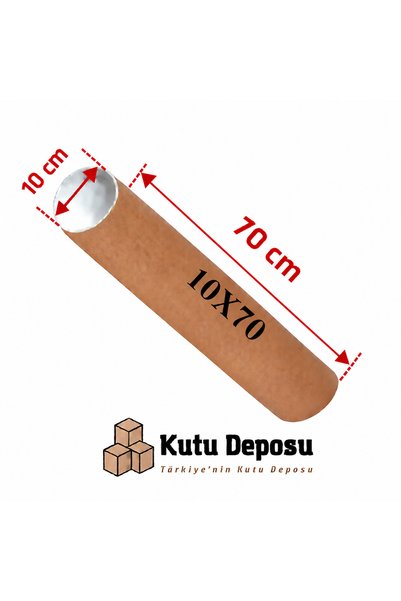 KUTU DEPOSU 10x70 cm Kapaklı Silindir Postüp Rulo Gönderi Kutusu (5 ADET)