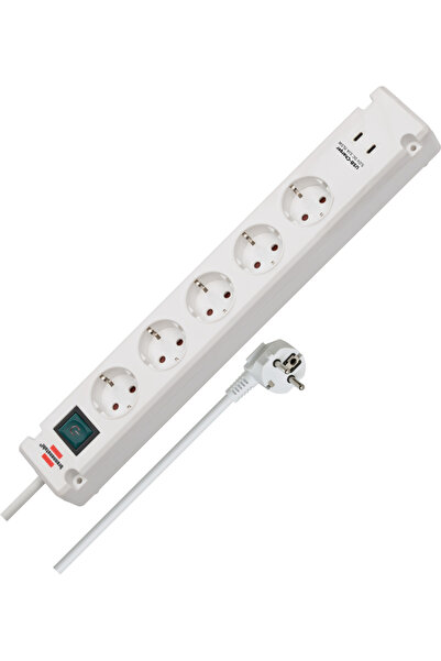 Brennenstuhl Prelungitor Bremounta 5 prize, 2 x USB-C, 3m, Buton On Off, prin...