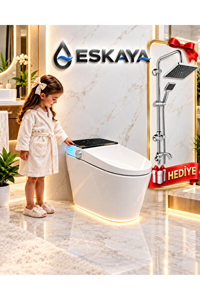 ESKAYA ENG Lüx Çok Fonksiyonlu Akıllı Klozet Hediyesi olarak robot duş seti