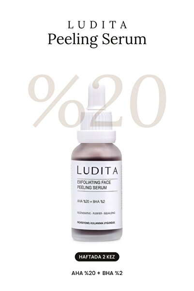 LUDITA Kırmızı Peeling Serum %20 AHA + %2 BHA - Cilt Tonu Eşitleyici