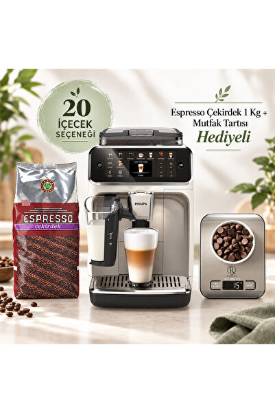 Philips EP5543/90 20 İçecek Seçeneği Espresso Makinesi Espresso Çekirdek 1 Kg ve Tartı Hediyeli