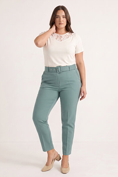 MYLİNE Belted Classic Trousers with Pocket Detail