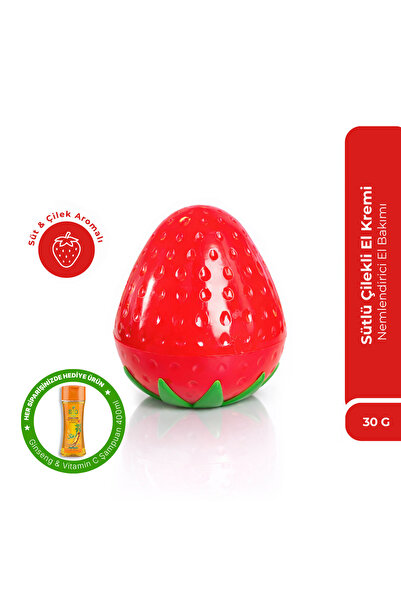 Bio Asia Sütlü Çilek El Kremi – Yumuşatıcı, Mis Kokulu Yoğun Nemlendirme 30 gr