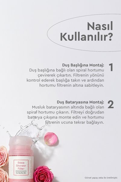 Bibimcos Rose Shower Filter - Gül Özlü Duş Filtresi 3'lü (6 Aylık Paket)