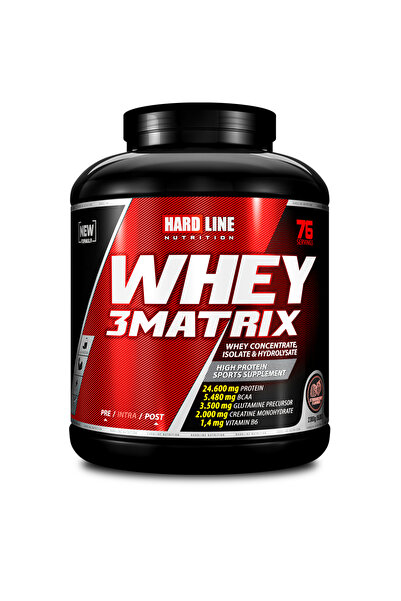 Hardline Whey 3 Matrix 2300 Gr Strawberry Flavored Protein Powder (Halal Certified)