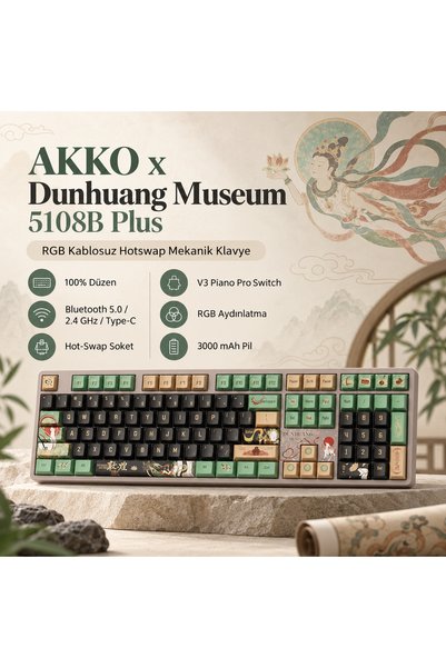 AKKO x Dunhuang Museum 5108B Plus RGB Kablosuz Hotswap Mekanik Gaming Klavye