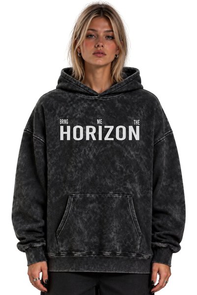 SEVBANO سويت شيرت بقلنسوة كبير الحجم قابل للغسل للجنسين مطبوع عليه فرقة موسيقى Bring Me the Horizon Rock Metal