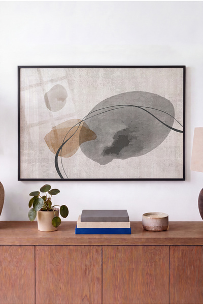 Zevahir Mobilya Dekorasyon Contentment Themed Horizontal Glass Tabletop - Bla...