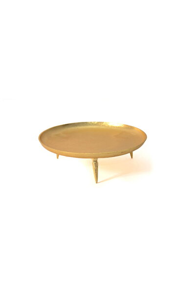 VERDA Gold Round Pedestal Serving Tray