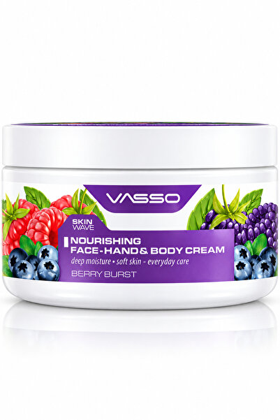 VASSO Skin Wave Besleyici Yoğun Nemlendirici El Yüz ve Vücut Kremi – Berry Burst 250ml