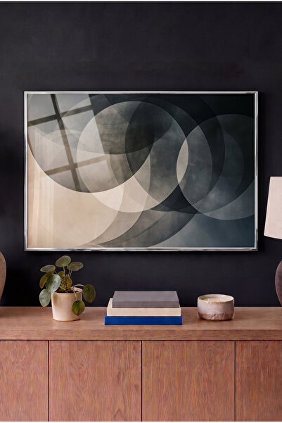 Zevahir Mobilya Dekorasyon Night Eclipse Themed Horizontal Glass Painting - S...