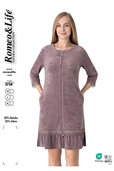 ROMEO LİFE Women's Bamboo Micro Fabric Zippered Stylish Velvet Dress / K. Min...