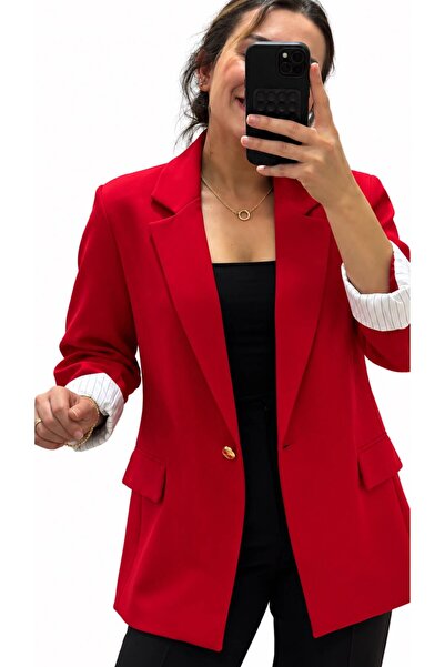 Kırmızı Blazer Ceket