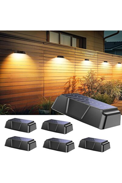 Generic 3 Pack Solar Fence Lights Outdoor - 6 Pack Solar Outdoor Lights with ...