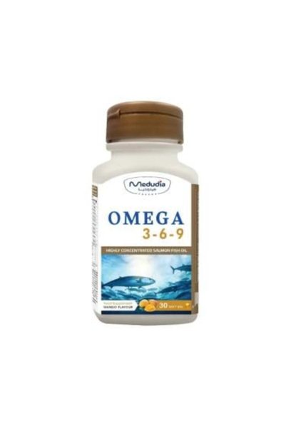 Medudia Pharma مكمل غذائي أوميجا 3-6-9 بنكهة المانجو من ميدوديا - 30 كبسولة