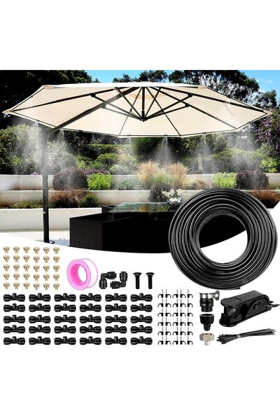 Generic Misting Cooling System Mist System for Patio with 82FT(25M) PE Mistin...