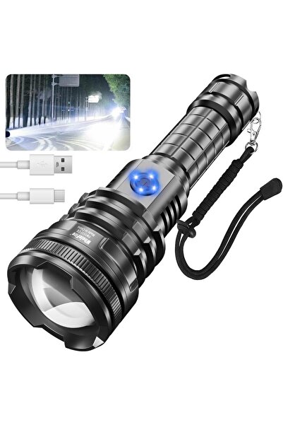 WholeFire Επαναφορτιζόμενος φακός LED με 90000 lumens, τσιπ XHP160, τηλεσκοπι...