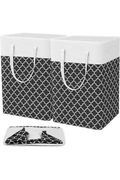 Generic Large Laundry Basket, 2 Pack Collapsible Laundry Bag with Extended Ha...