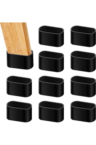 Generic 20Pcs 3/5" x 1-3/16"(15x30mm) Oval Rubber Chair Leg Tips Caps, Furnit...