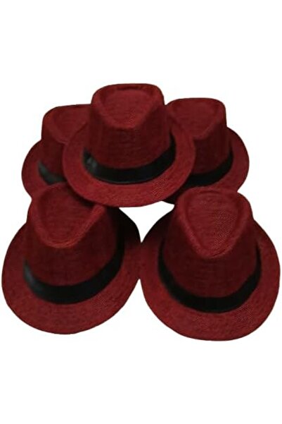 Generic 5-Pack Fedora Hats, 2 Adult size and 3 kids size Classic Summer Beach...