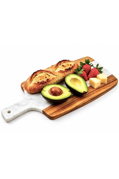 PUFO Serving board cutting board type made of wood and marble – tray for appe...