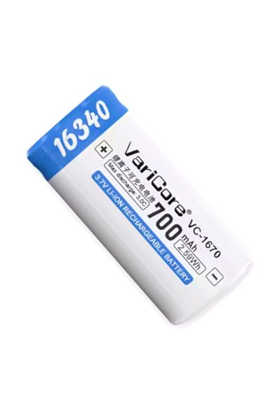 VariCore Baterie Li-ion 16340, 700mAh, 3.7V, set disponibil