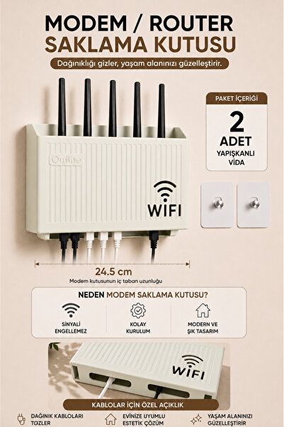 zefrimo Modem Router Saklama Kutusu Düzenleyici Duvar Tipi WiFi Pleksi Modem ...