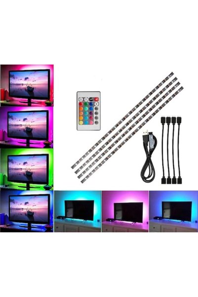 OEM Πολύχρωμη Αυτοκόλλητη Ταινία Tv Usb 60led 2m