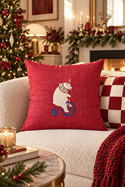 Pilloveland Premium Nakışlı Kırlent Kılıfı - Sirk Hayvanları Bobo - 43*43 Cm ...