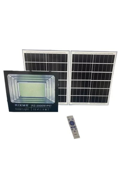 Rixme Αδιάβροχος Ηλιακός Προβολέας LED 2000W Ψυχρό Λευκό RZ-JBP-2000W