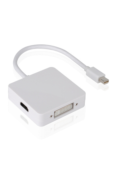 DETECH Μετατροπέας Mini DP σε DVI/HDMI/VGA 10 εκ., DeTech, Λευκό - 18157